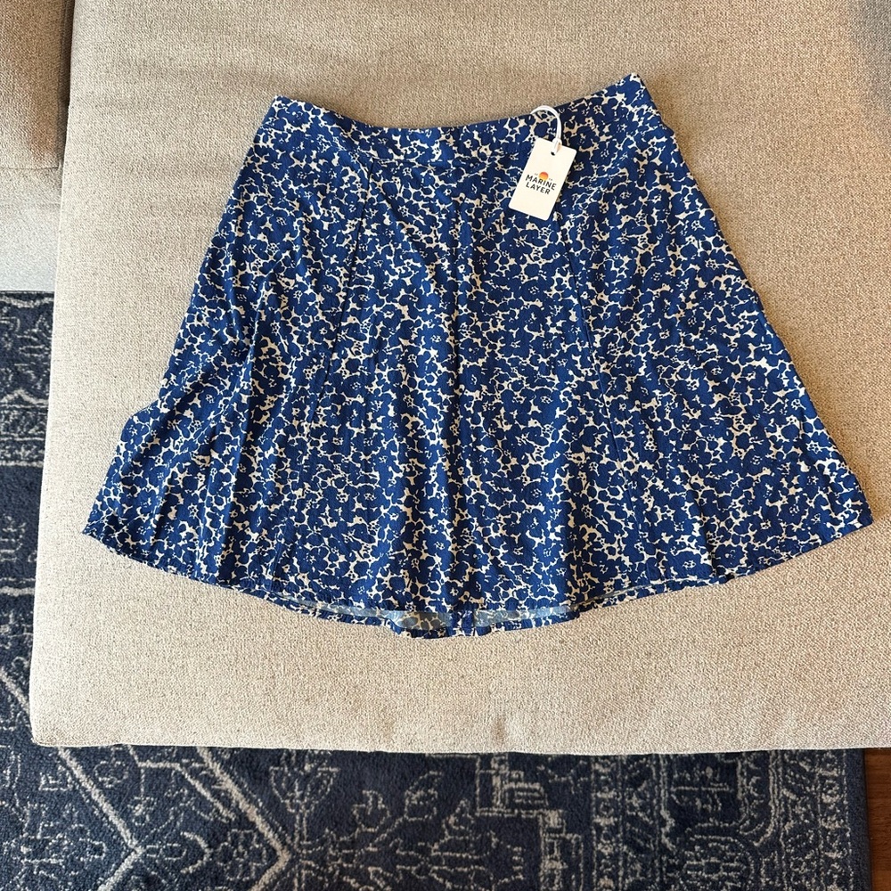 NWT Marine Layer Floral Skirt / Size 8 / Blue